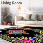 Bold Geometric Starburst Medallion Rug