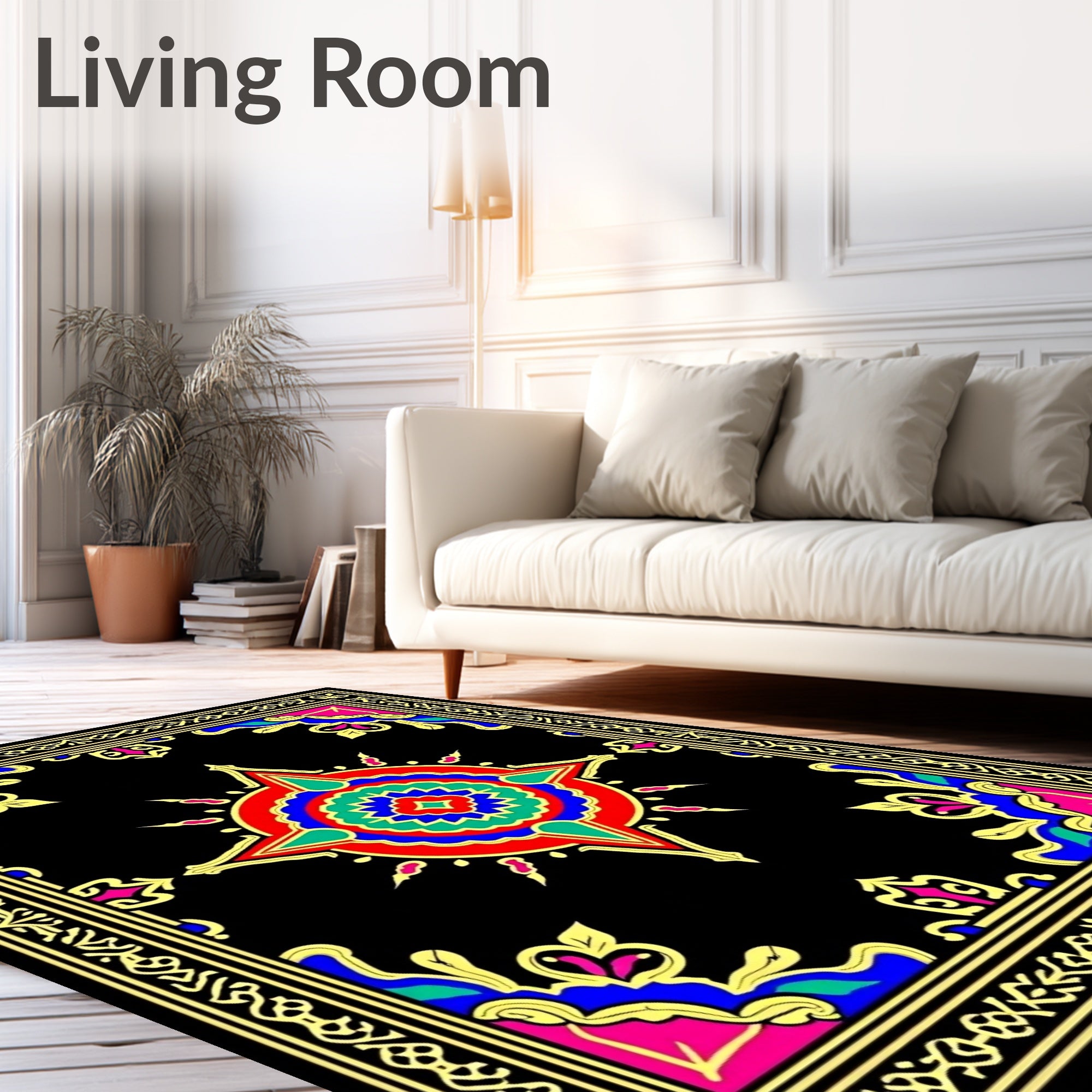 Bold Geometric Starburst Medallion Rug