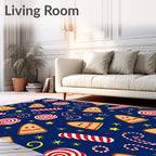 Festive Gingerbread Candy Star Rug