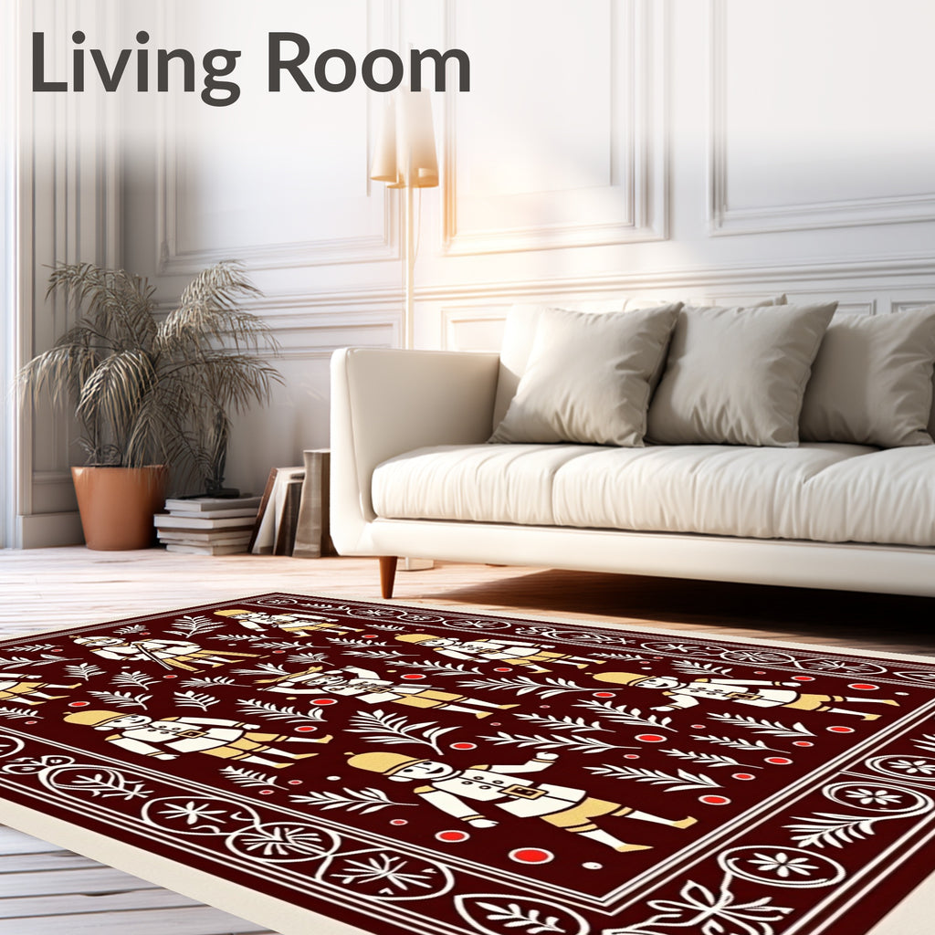 Crimson Soldier Garden Folk Art Rug