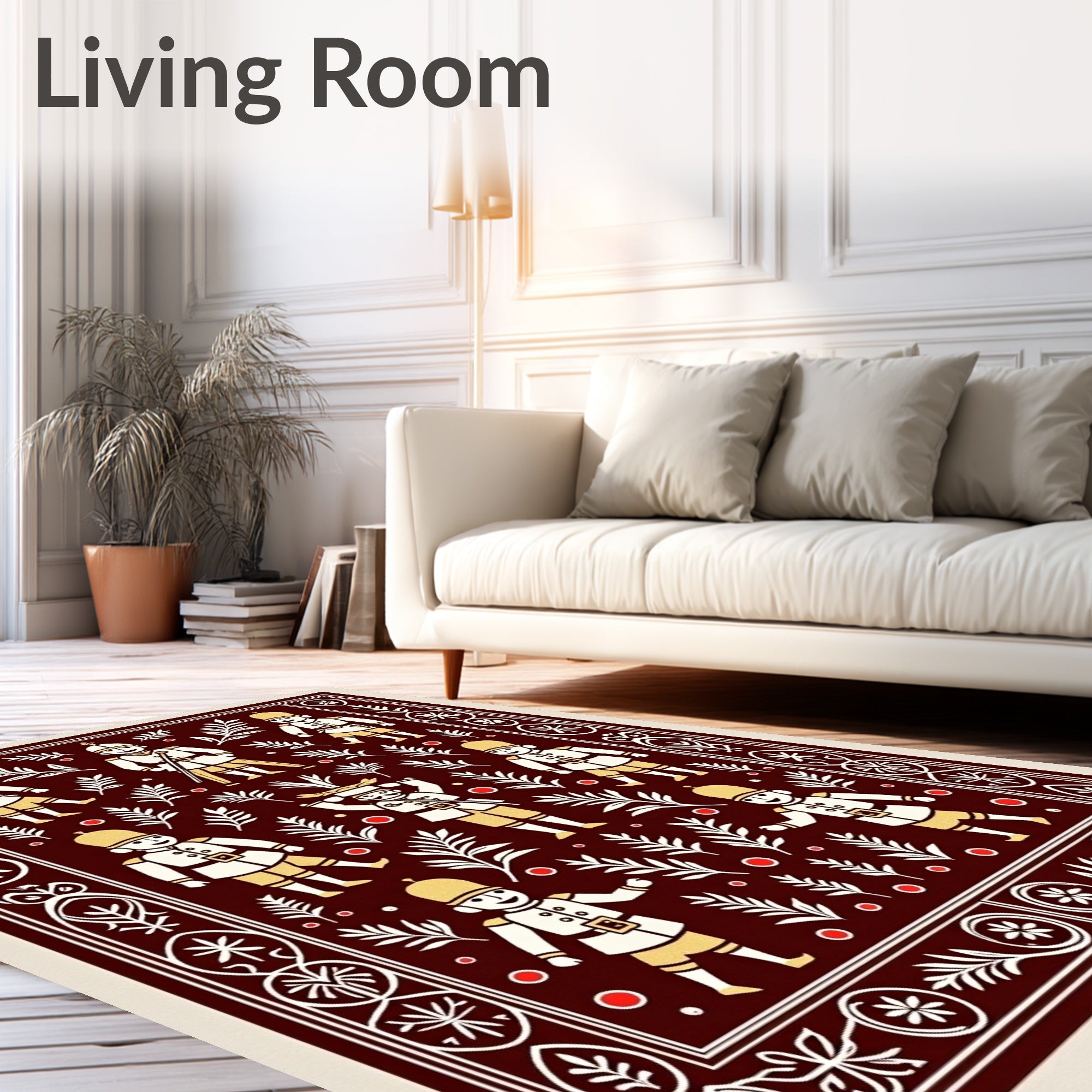 Crimson Soldier Garden Folk Art Rug