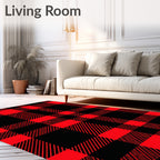 Crimson Black Lumberjack Check Rug