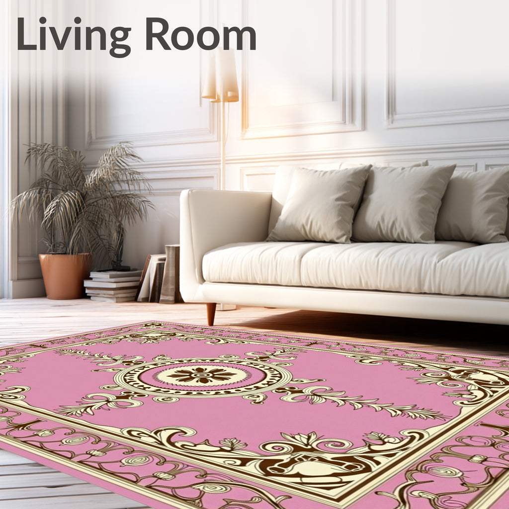 Ornate Rose Garden Medallion Rug