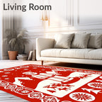 Merry Santa Woodland Scene Rug