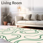 Green Vine Abstract Swirl Rug