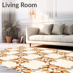 Modern Earthy Tone Abstract Blossom Rug