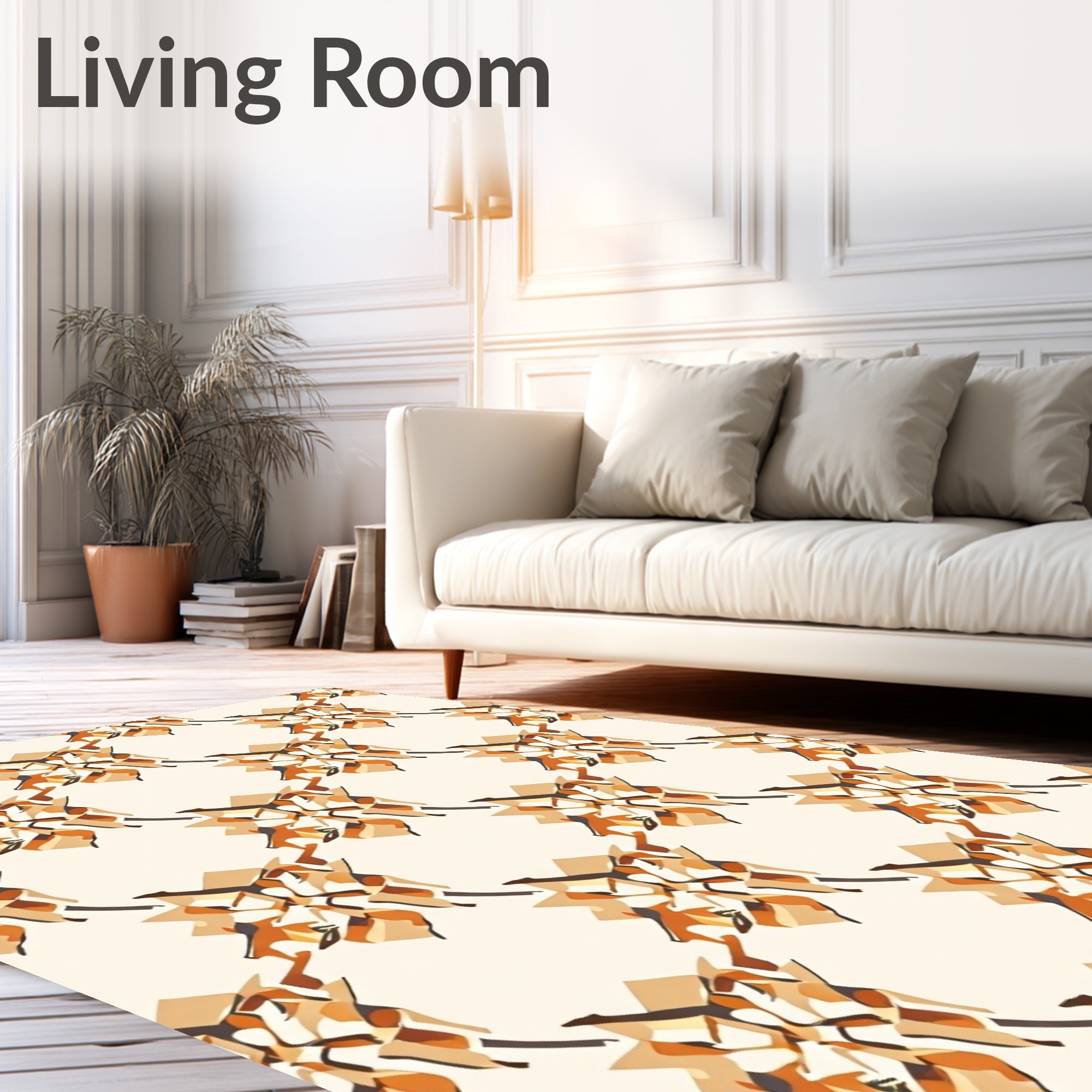 Modern Earthy Tone Abstract Blossom Rug