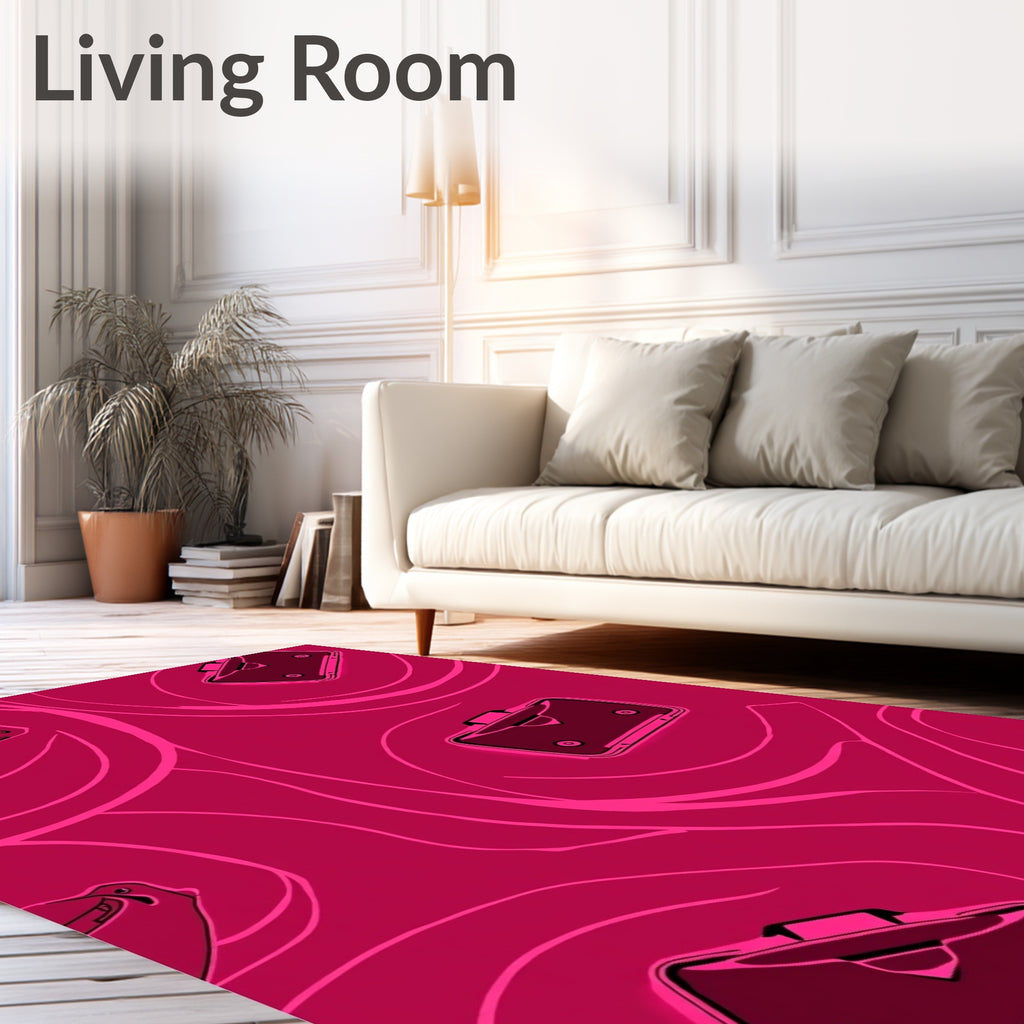 Crimson Briefcase Swirl Repeat Rug