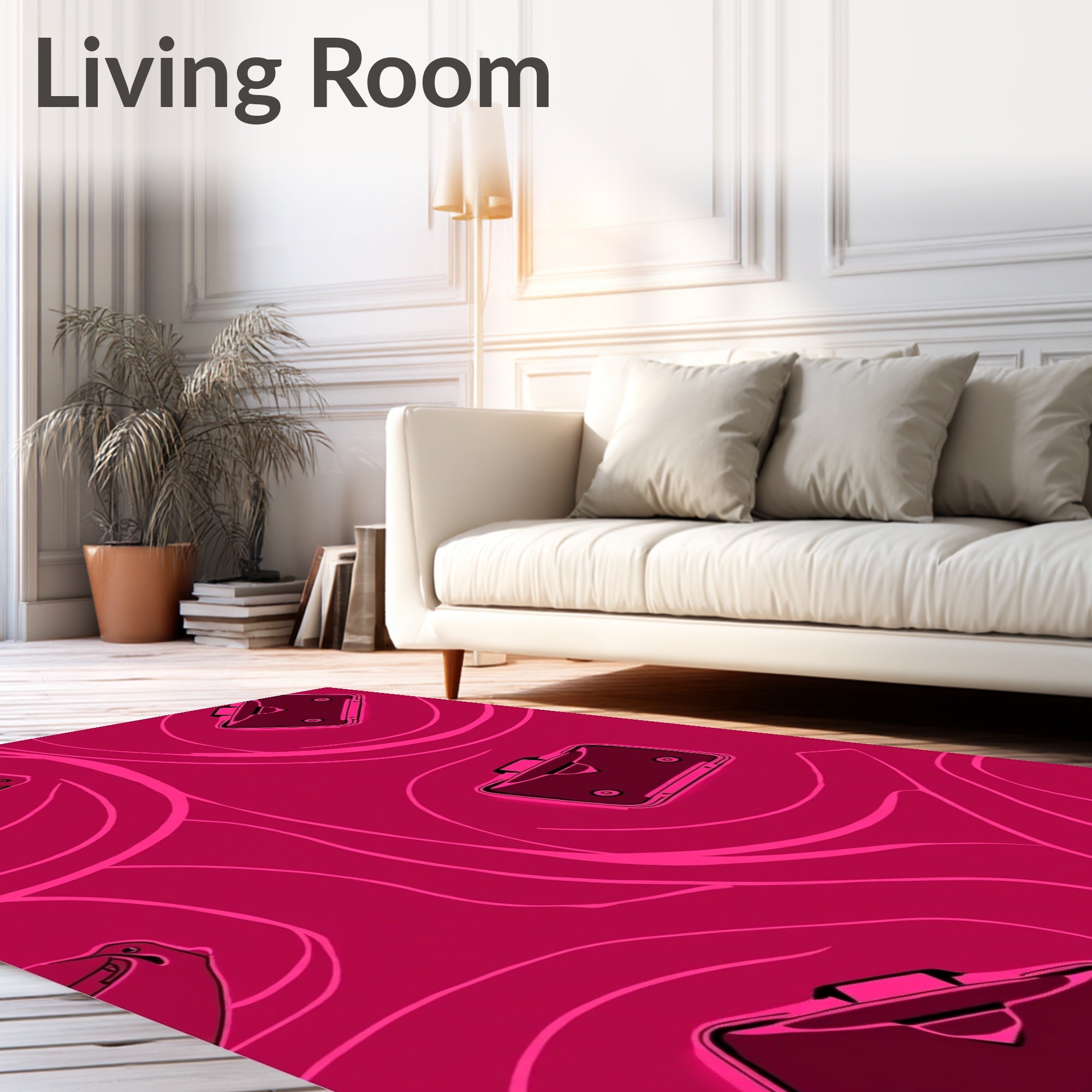 Crimson Briefcase Swirl Repeat Rug