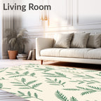Green Fern Foliage All Over Print Rug