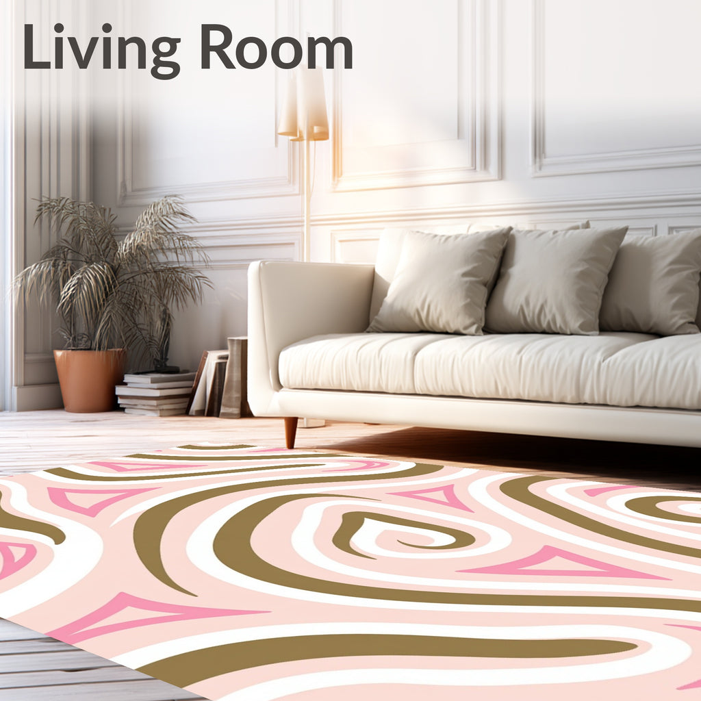 Pink Swirls and Triangles Harmony Rug