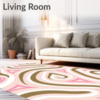Pink Swirls and Triangles Harmony Rug
