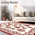 Crimson Foliage Medallion Border Rug