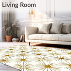 Golden Sunburst Starburst Cream Rug