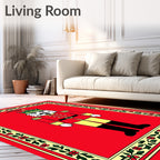 Festive Red Nutcracker Border Rug