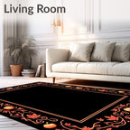 Autumn Pumpkin Vine Border Rug