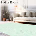 Pale Teal Art Nouveau Foliage Rug