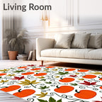 Autumn Pumpkin Maple Leaf Garland Rug