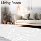 Monochrome Abstract Line Art Figures Rug
