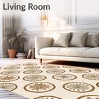 Retro Floral Medallion Earth Tone Rug