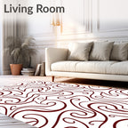 Crimson Swirl Harmony Curving Lines Rug