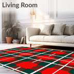 Bold Red Green Plaid Checkered Rug