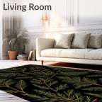 Dark Green Pine Needle All Over Rug