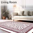 Deep Red Interlocking Geometric Interior Rug