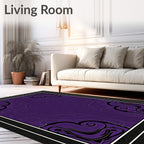 Rich Amethyst Swirl Abstract Rug