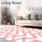 Chic Blush Ribbons Contemporary Weave Rug