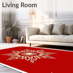 Crimson Sunburst Star Medallion Rug