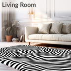 Classic Black White Zebra Stripes Rug