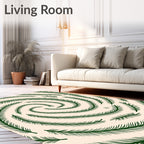 Evergreen Pine Swirl Snowflakes Rug