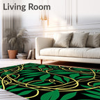 Emerald Vines Yellow Swirl Rug