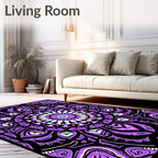 Vibrant Purple Mandala Swirl Rug