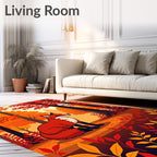 Crimson Fox Amidst Autumn Forest Rug