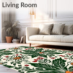 Art Nouveau Green Orange Floral Garland Rug