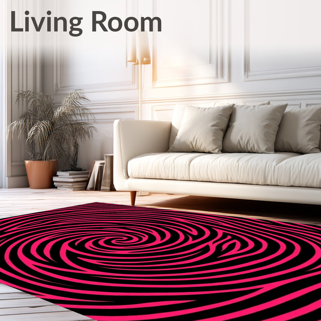 Hot Pink Swirl Abstract Rug