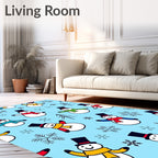 Joyful Snowman Winter Wonderland Snowflakes Rug