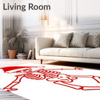 Crimson Santa Skeleton Christmas Rug