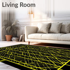 Yellow Geometric Abstract Visual Rug