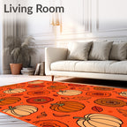 Autumn Pumpkins And Poppy Flowers Rug
