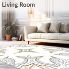 Artistic Brown White Paisley Medallion Rug