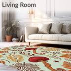 Autumnal Forest Mushroom Foliage Rug