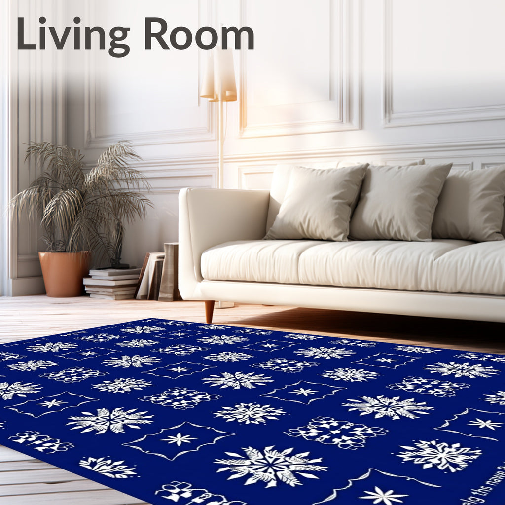 Royal Blue Starburst Medallion Rug
