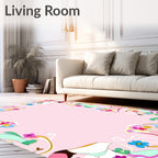 Whimsical Pastel Floral Swirls Rug