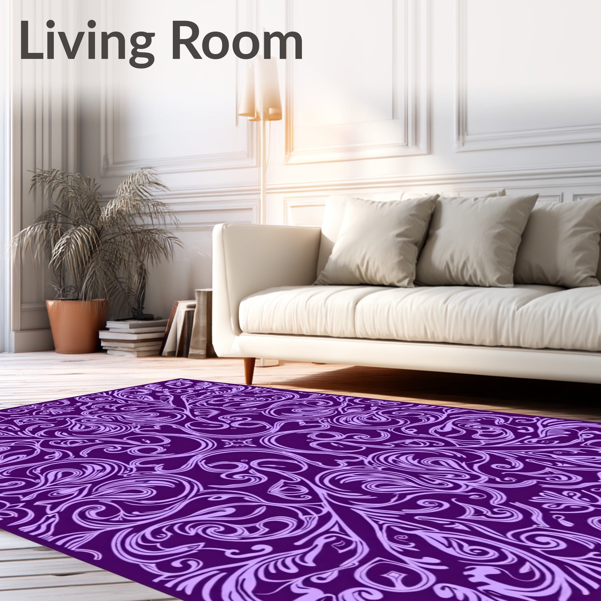 Amethyst Paisley Scrollwork Rug