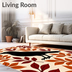 Autumn Crow Leafy Background Rug
