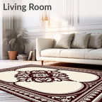 Gothic Scarlet Floral Medallion Frame Rug