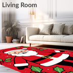 Merry Santa Claus Holly Berries Rug